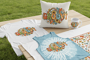 Groovy Retro Floral Typography, a Person Illustration by Gfx_Store (Thumbnail 2 of 3)