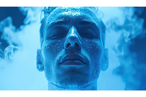 Portrait of a man with closed eyes, a Technology Photo by Igor Tichonow
