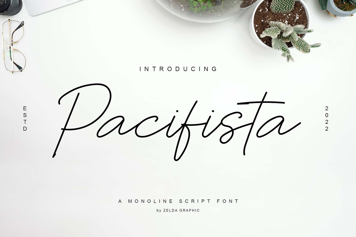 Pacifista, a Script Font by Zelda Graphic (Photo 1 of 6)