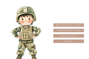 Cute little Soldiers Clipart Bundle, a Person Illustration by SparkyDesignsUS (Thumbnail 7 of 9)