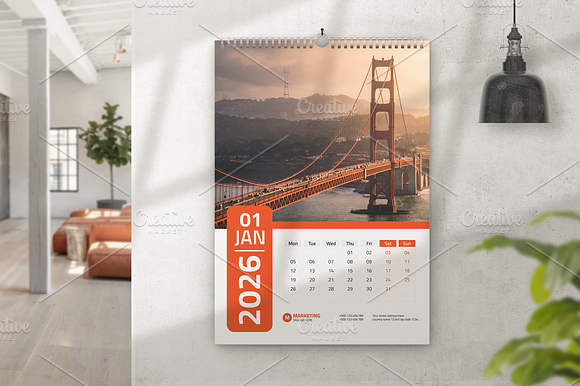 2026 Wall Calendar Design Template preview 2