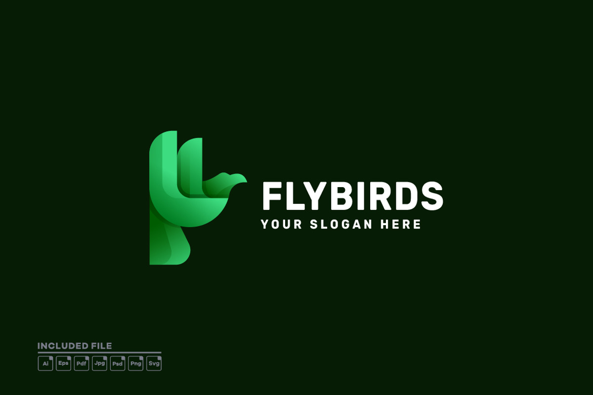 Awesome Bird Gradient Logo, a Design Template by yuanesei