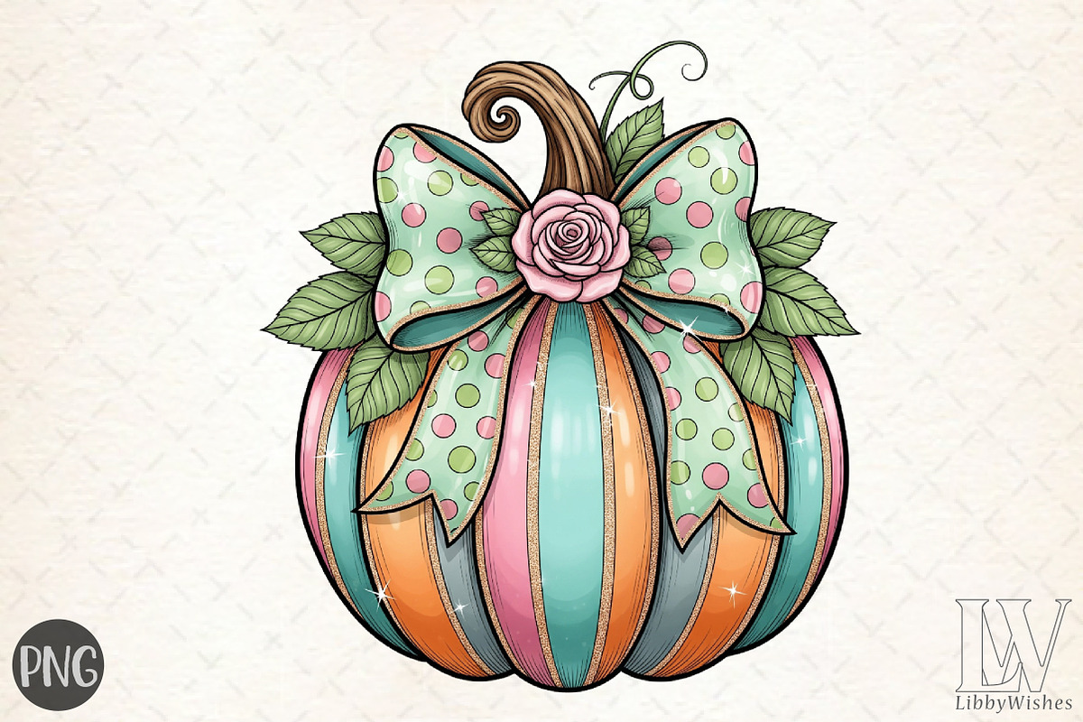 Colorful Coquette Gold Glitter,Pumpk, an Illustration by Libby Wishes (Photo 1 of 6)