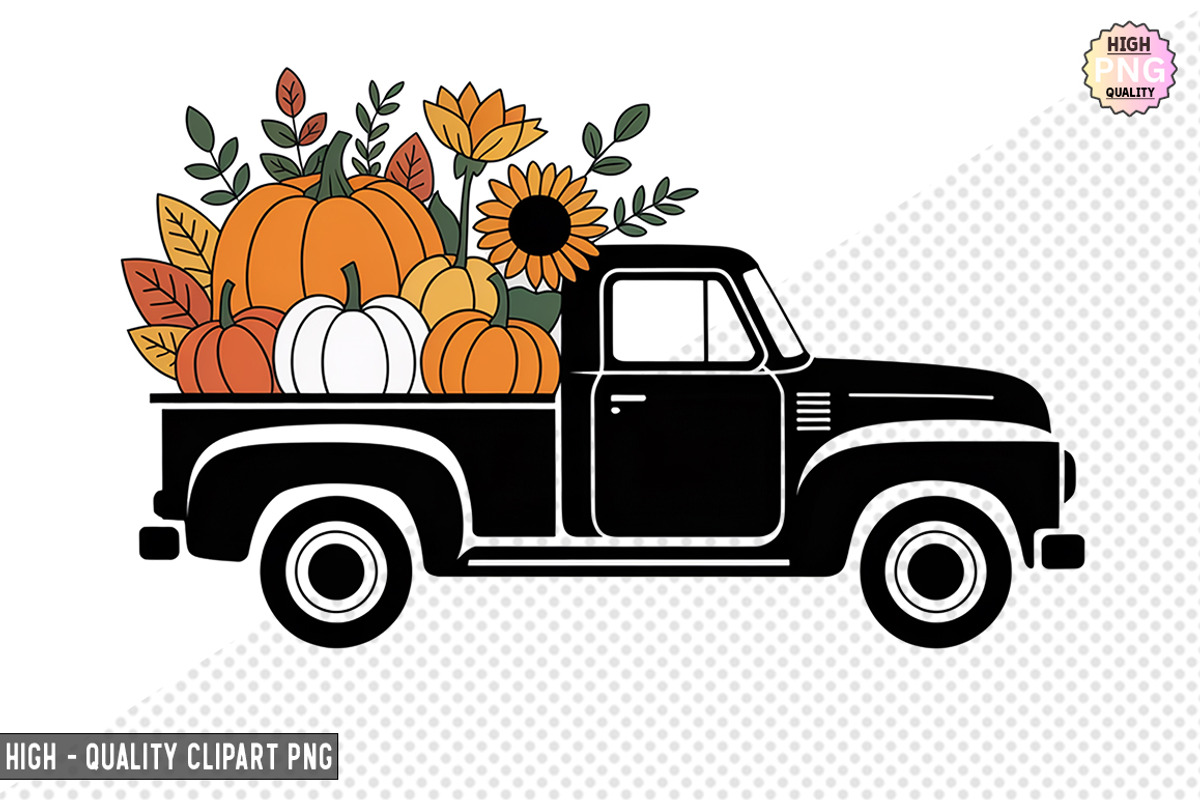 Truck With Pumpkin Clipart Bundle, a Graphic by crative8112 (Photo 6 of 8)