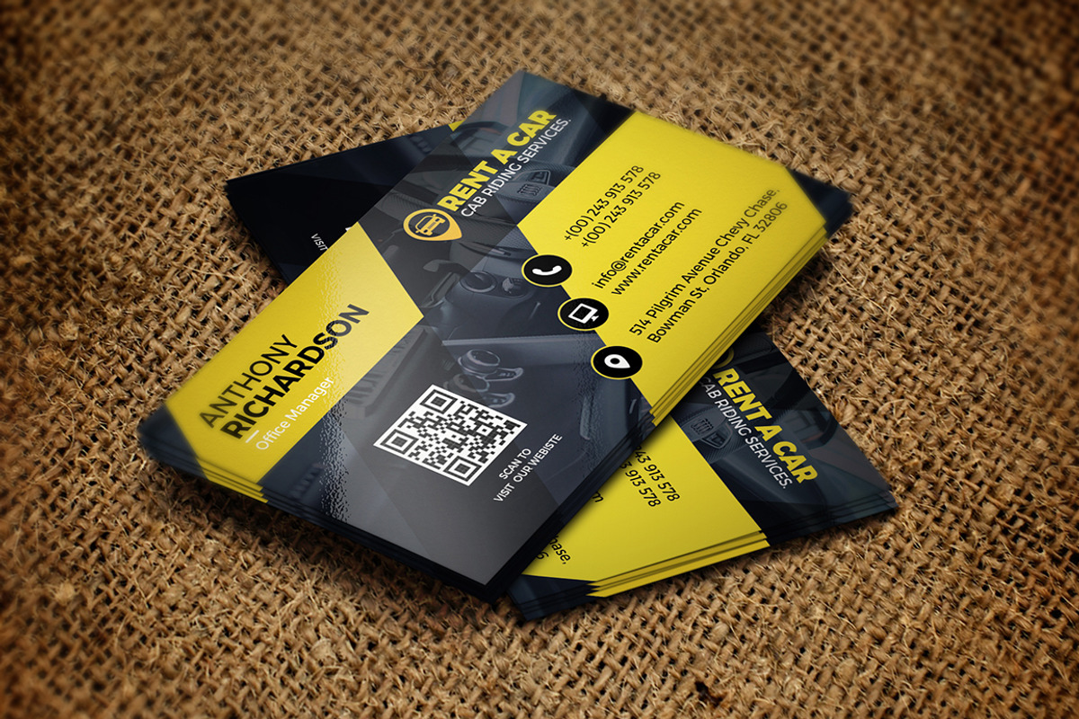 Car Rent Service Business Card, a Business Card Template by GraphicsEgg