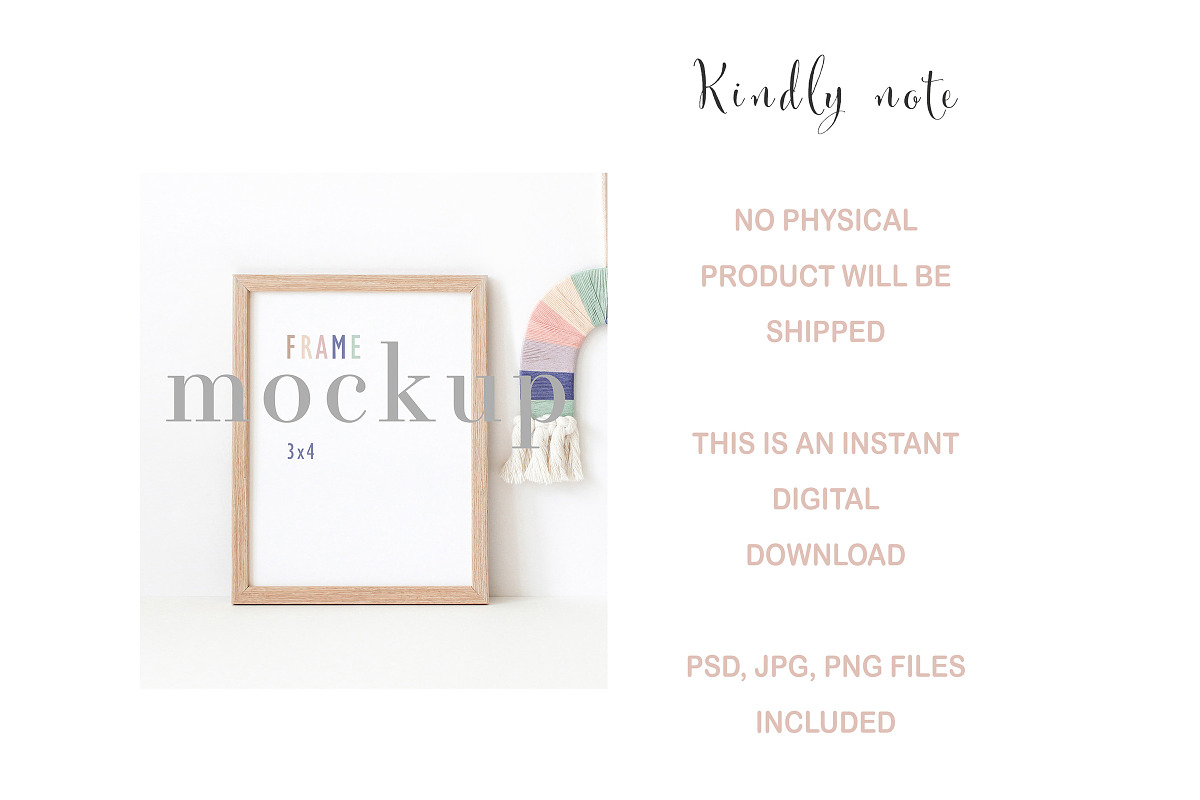 Frame Mockup Nursery Boho Art Mocup, a Print Template by BirdieFrames (Photo 3 of 3)