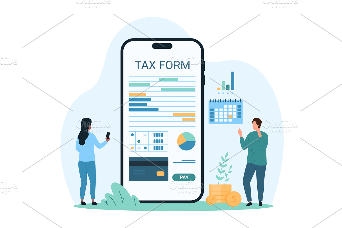 Tax payment service mobile app, a Finance Illustration by Flashvector