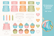 Happy Birthday - Cliparts Set, an Illustration by Estudio Daiane Barbosa (Thumbnail 4 of 9)
