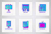 Advertising | 16 Thin Line Icons Set, an Outline Icon by Alex Blogoodf (Thumbnail 4 of 7)