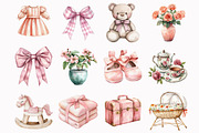 Pink French Nursery Clipart, an Illustration by Design Market (Thumbnail 3 of 6)