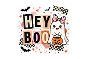 Hey Boo Halloween Sublimation PNG, a Seasonal Illustration by CraftArtStudio (Thumbnail 1 of 4)
