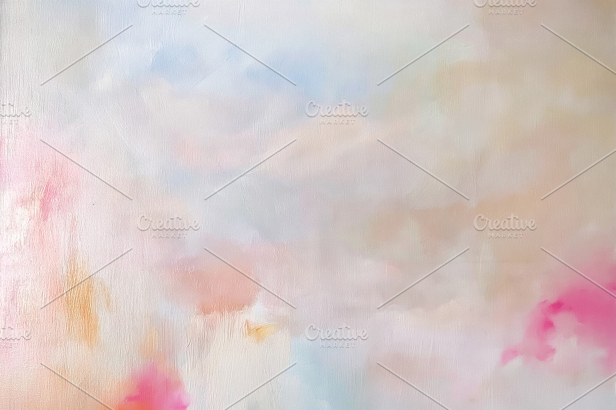 Abstract pastel oil painting with soft dreamy clouds and etherea, an Illustration by Studio ANNA