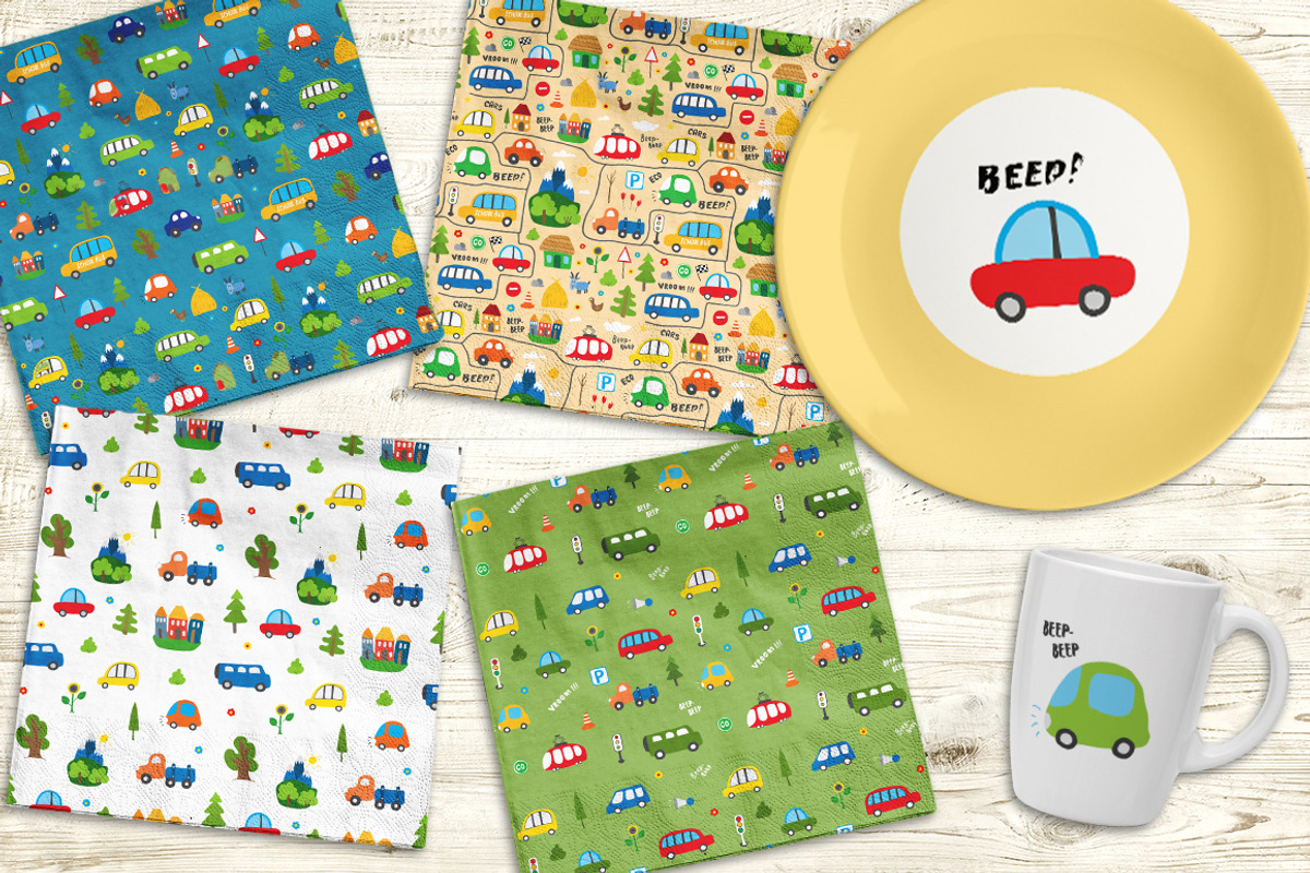 Cute Cars Collection, Cartoon Style, a Transportation Illustration by Lemon Workshop (Photo 2 of 9)
