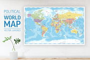 Political World Map. Vector. Layered, an Education Illustration by PorcuPen Works (Thumbnail 6 of 7)