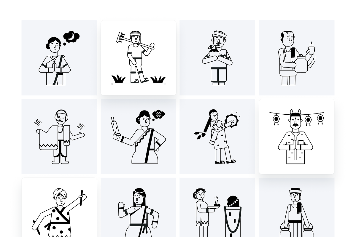 Animated Indian People Icons, a Duotone Icon by Prosymbols (Photo 8 of 10)