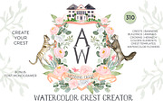 Crest Creator Wedding Watercolor, an Illustration by LABFcreations (Thumbnail 1 of 18)
