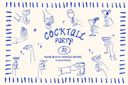 Whimsical Cocktail Drinks Hand Drawn, a Food Illustration by Honey Island Studio (Thumbnail 1 of 2)