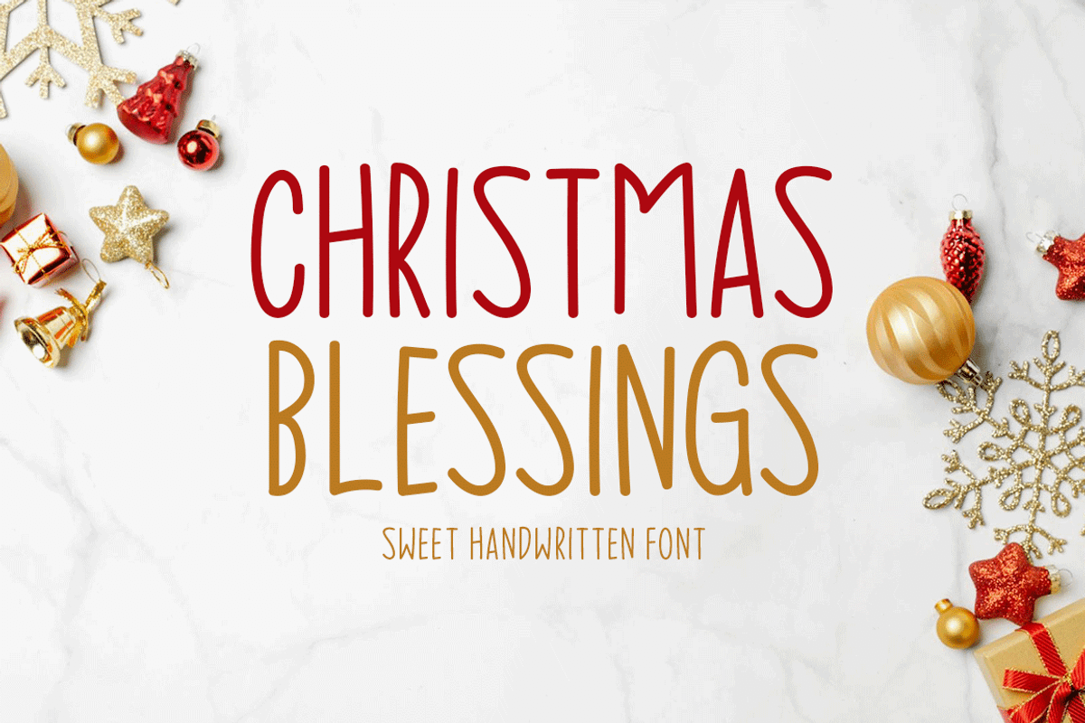 Christmas Blessings Typeface, a Handwritten Font by Seemly Fonts (Photo 1 of 5)