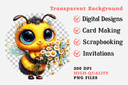 Sweet Bees Clipart, Cute Bee Clipart, an Illustration by Dream Creation (Thumbnail 7 of 7)