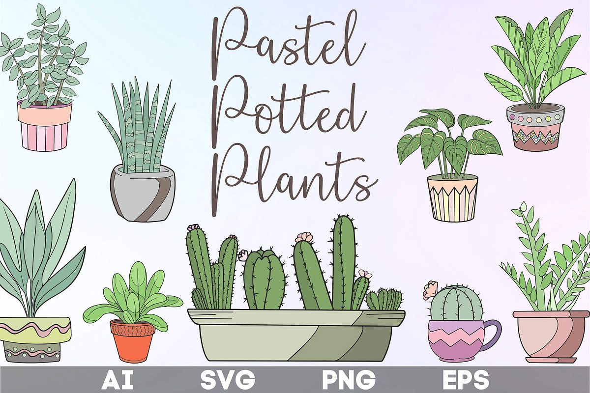 Potted Plants SVG Bundle, a Graphic by KostaDigitalArt (Photo 1 of 10)