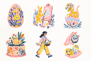 Whimsy Pastoral Spring & Easter Set, a Decorative Illustration by GiraffeCreative (Thumbnail 4 of 21)