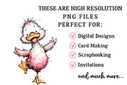 Whimsical Funny Duck Clipart, an Illustration by OK Design (Thumbnail 4 of 6)