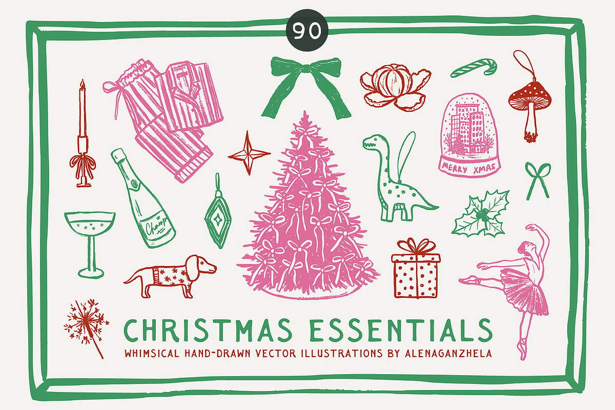 CHRISTMAS ESSENTIALS - whimsical set, an Object Graphic by alenaganzhela (Photo 1 of 10)