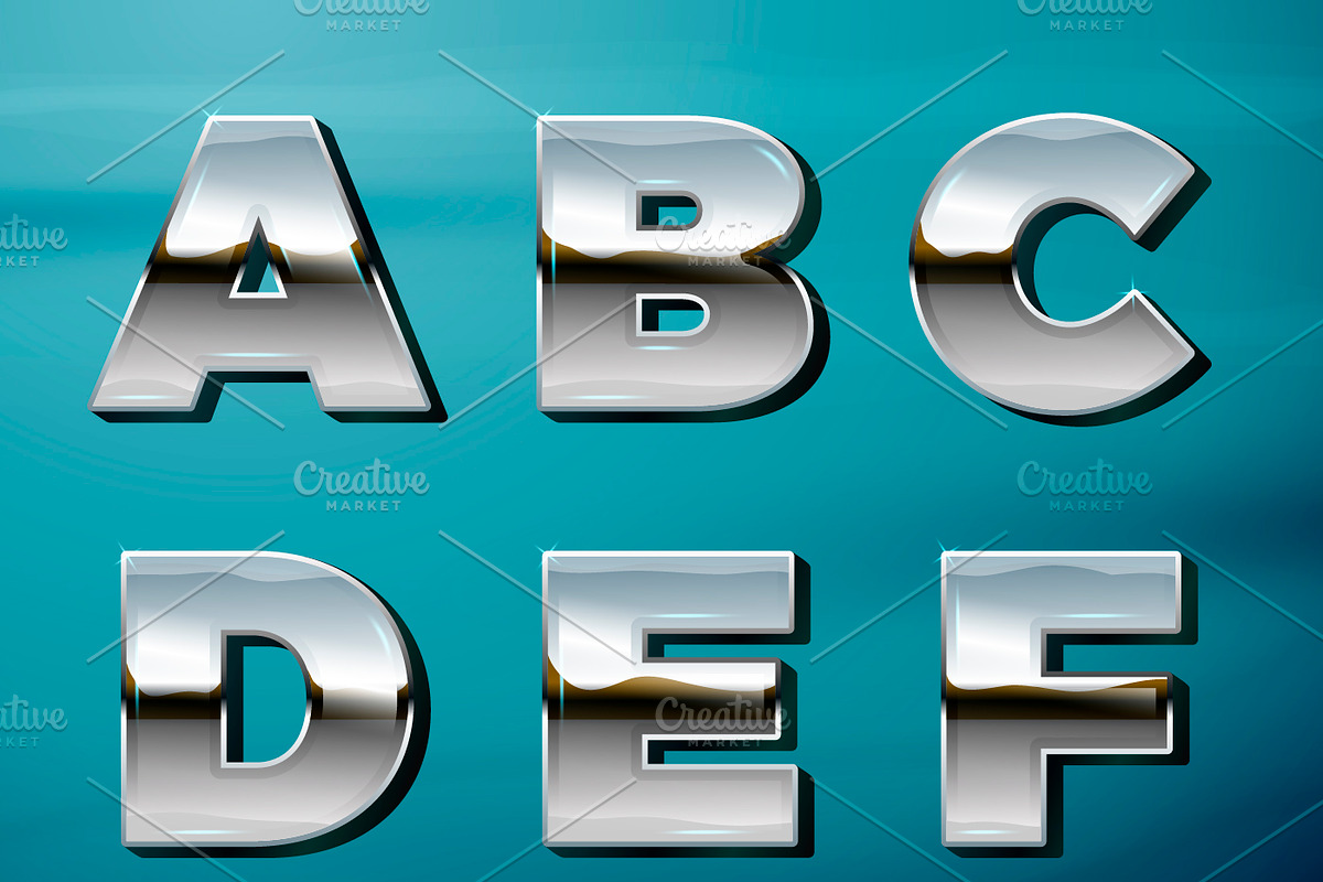 Muscle Car Chrome letters, an Outline Icon by Tashal (Photo 2 of 8)