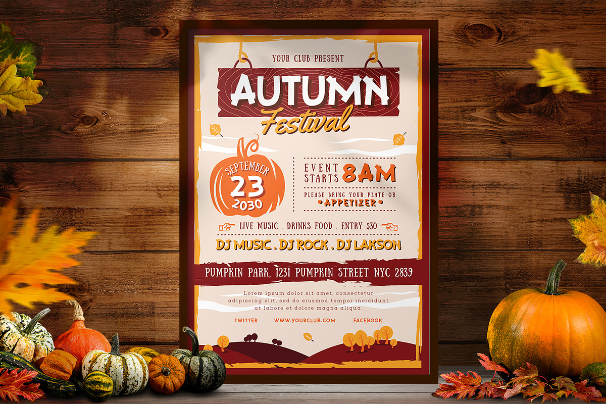 Bundle Autumn Festival Flyer, a Flyer Template by Totem Design Studio (Photo 2 of 4)