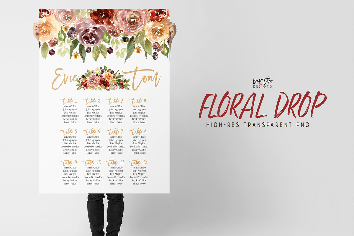 Deep Autumn Watercolor Flowers, an Illustration by Kim Thoa Designs (Photo 8 of 10)