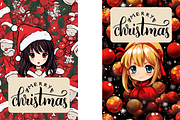 Christmas Card Design Bundle 7 Anime, a Card Template by Jay Major Designs (Thumbnail 5 of 10)