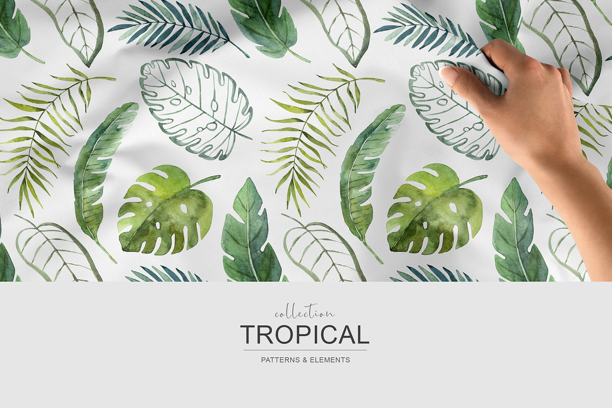 Tropical watercolor collection., a Pattern Graphic by BrushArtDesigns (Photo 10 of 13)