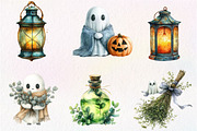 Sage Green Halloween Clipart, an Illustration by CreationArt (Thumbnail 4 of 5)
