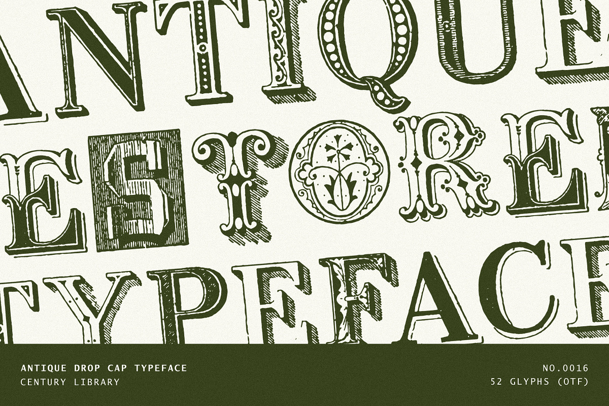 Decorative Vintage Drop Cap Font, a Serif Font by Century Library (Photo 1 of 5)