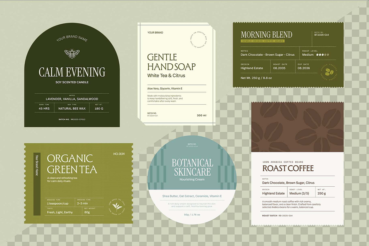 Product Label Template Set, a Stationery Template by BrandPacks (Photo 2 of 14)