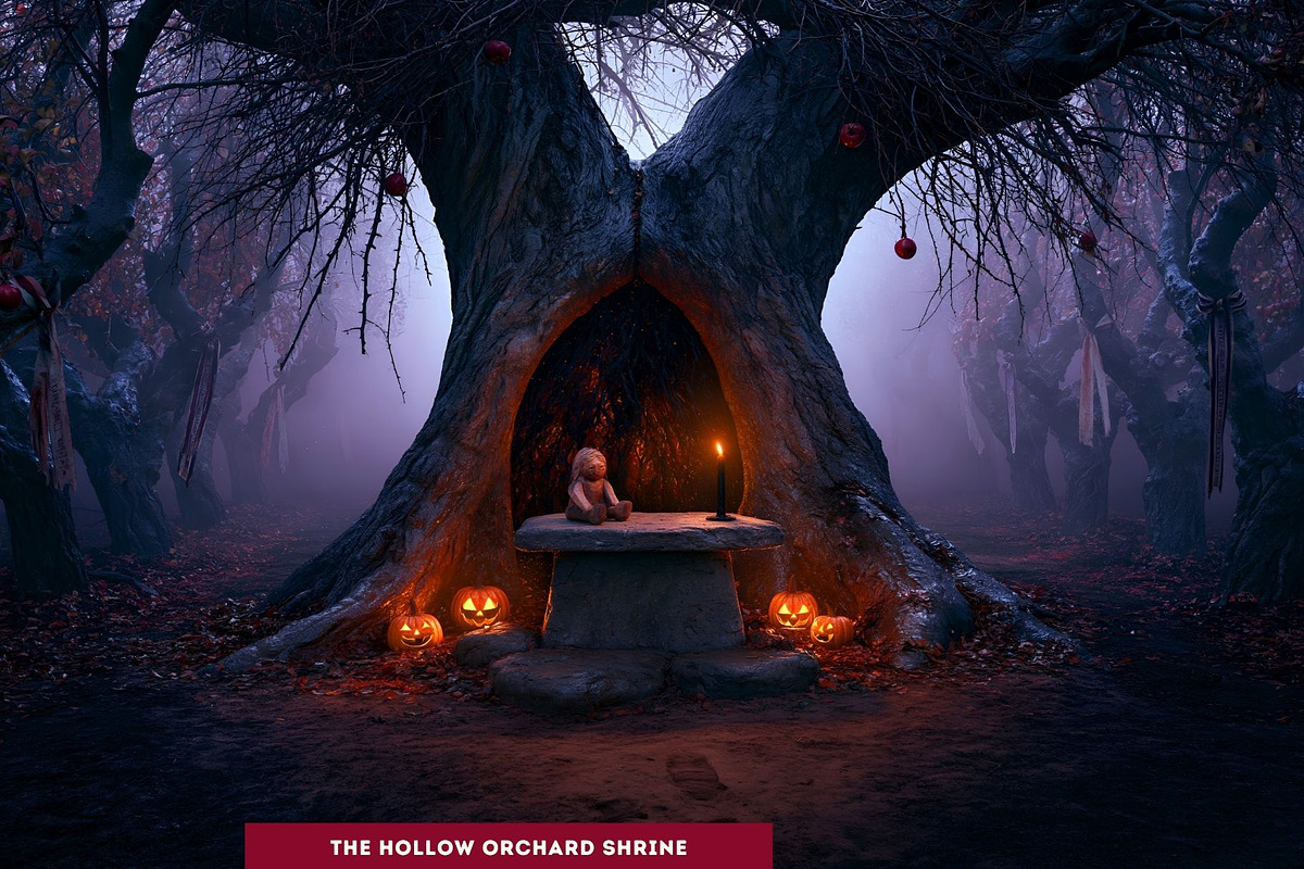 Hallowmere Halloween Backgrounds, a Seasonal Illustration by ThatsDesignArt (Photo 3 of 16)