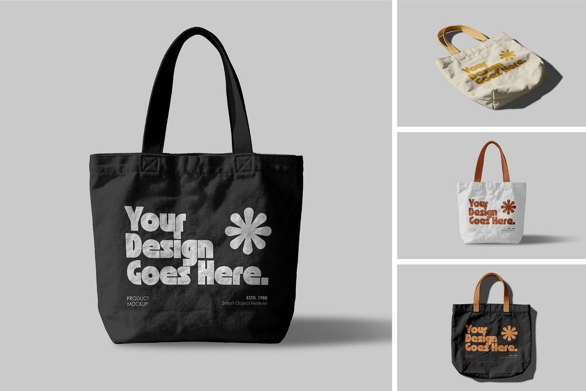 Realistic Tote Bag Mockup PSD, a Merchandise Mockup by MA-KING_ART (Photo 1 of 5)