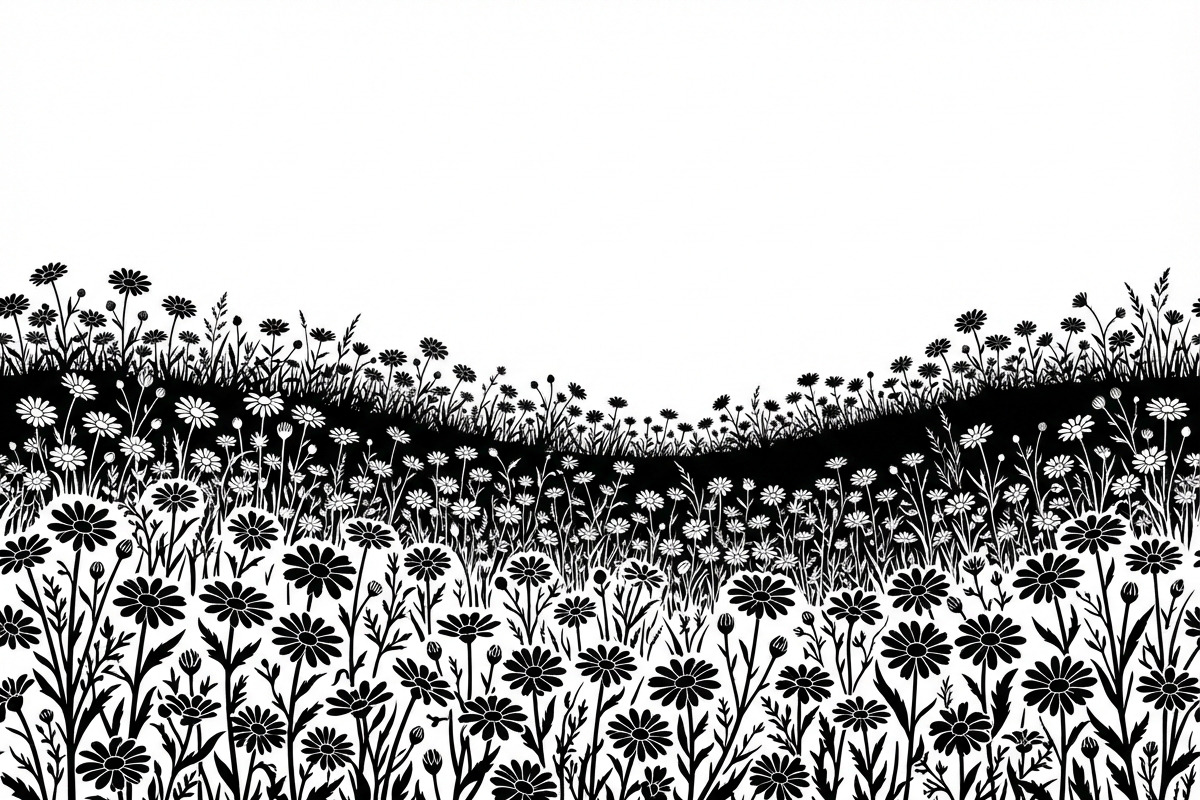 60 Daisy Flower Field Silhouette, a Seasonal Illustration by Amazin_art (Photo 19 of 35)
