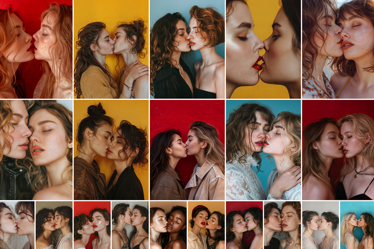 71 Kissing girls, a Person Photo by Handmadefont (Photo 4 of 12)
