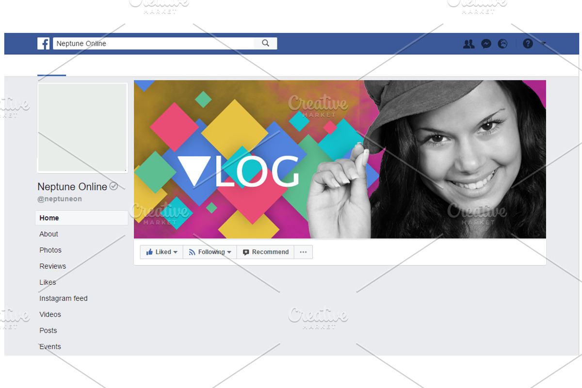 Vlog hero facebook cover template, a Social Media Template by NeptuneDesign (Photo 2 of 4)