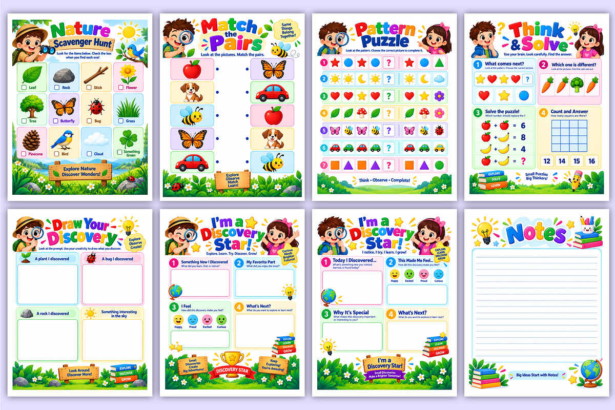 Kids Discovery Activity Workbook Kdp, a Stationery Template by Mustafiz (Photo 5 of 5)