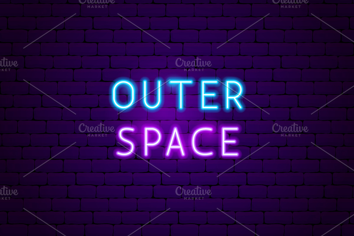 Outer Space Cosmos Neon Vector Icons, an Outline Icon by Anna_leni (Photo 8 of 9)