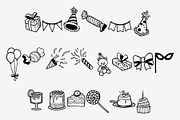 Birthday Doodle Illustration Pack, an Object Graphic by SLAB! Design (Thumbnail 2 of 2)