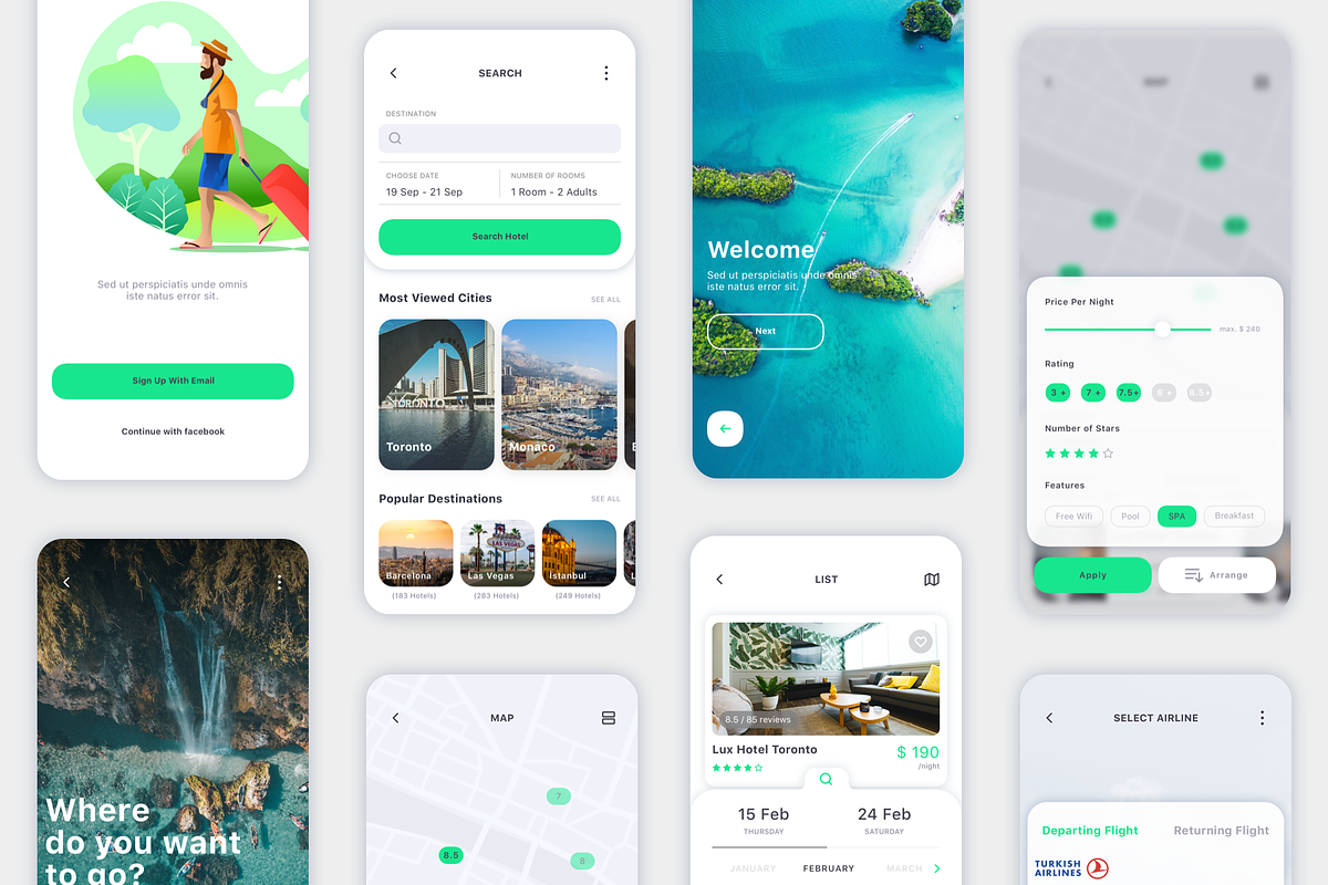 Vesta Travel Booking App UI Kit, an UI Kit Template by uicube (Photo 5 of 7)