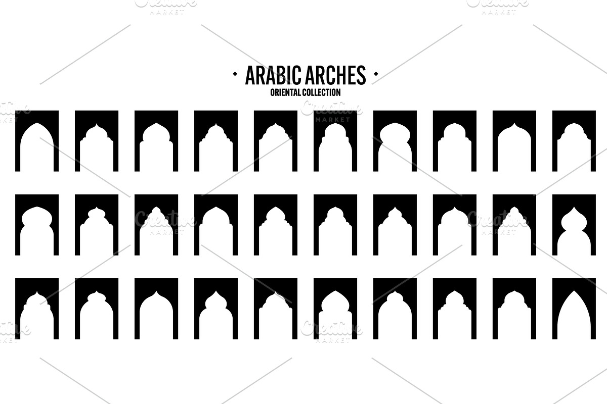 Islamic frames, oriental style, an Illustration by 32pixels