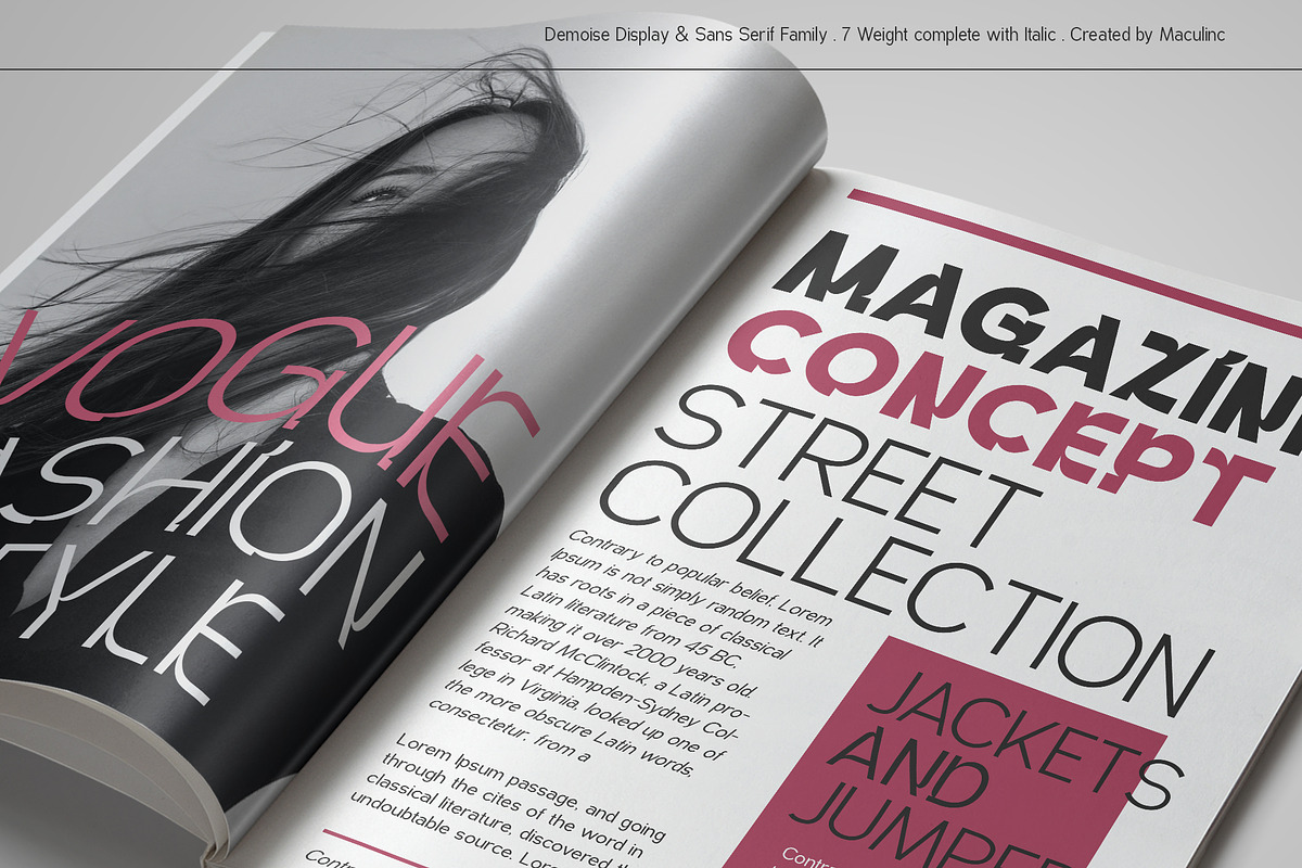 Demoise - 2 Font Styles (28 Fonts), a Sans Serif Font by Maculinc Type (Photo 4 of 9)