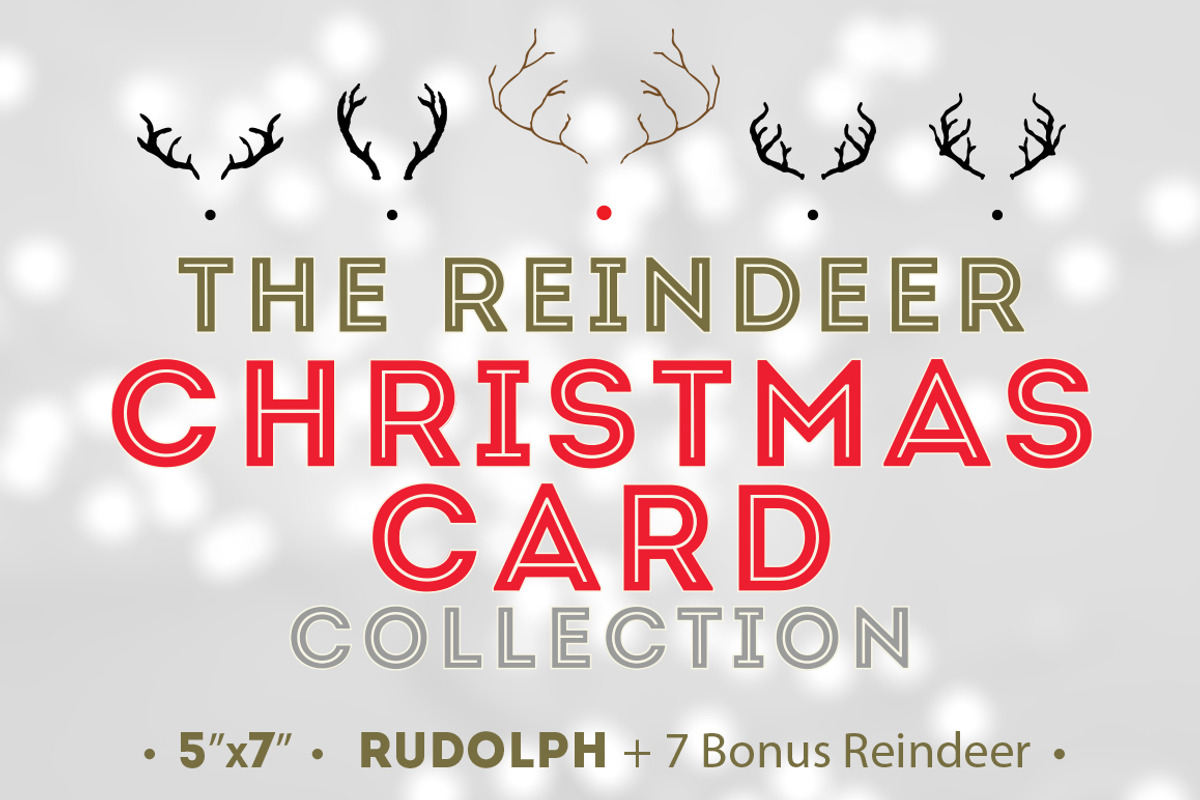 Reindeer Christmas Card + 7 Bonus, a Card Template by xxDeadPixels (Photo 1 of 5)