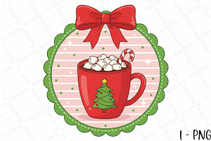 Christmas Hot Cocoa Hand Drawn Frame, an Illustration by DreamPrint404
