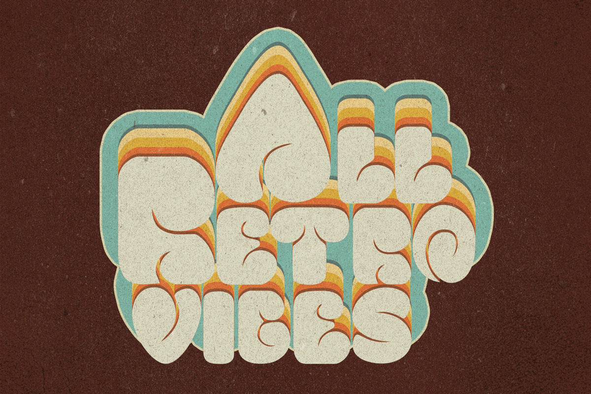 70s Text Effects for Photoshop, a Layer Style Add-On by Graphicdome (Photo 9 of 17)