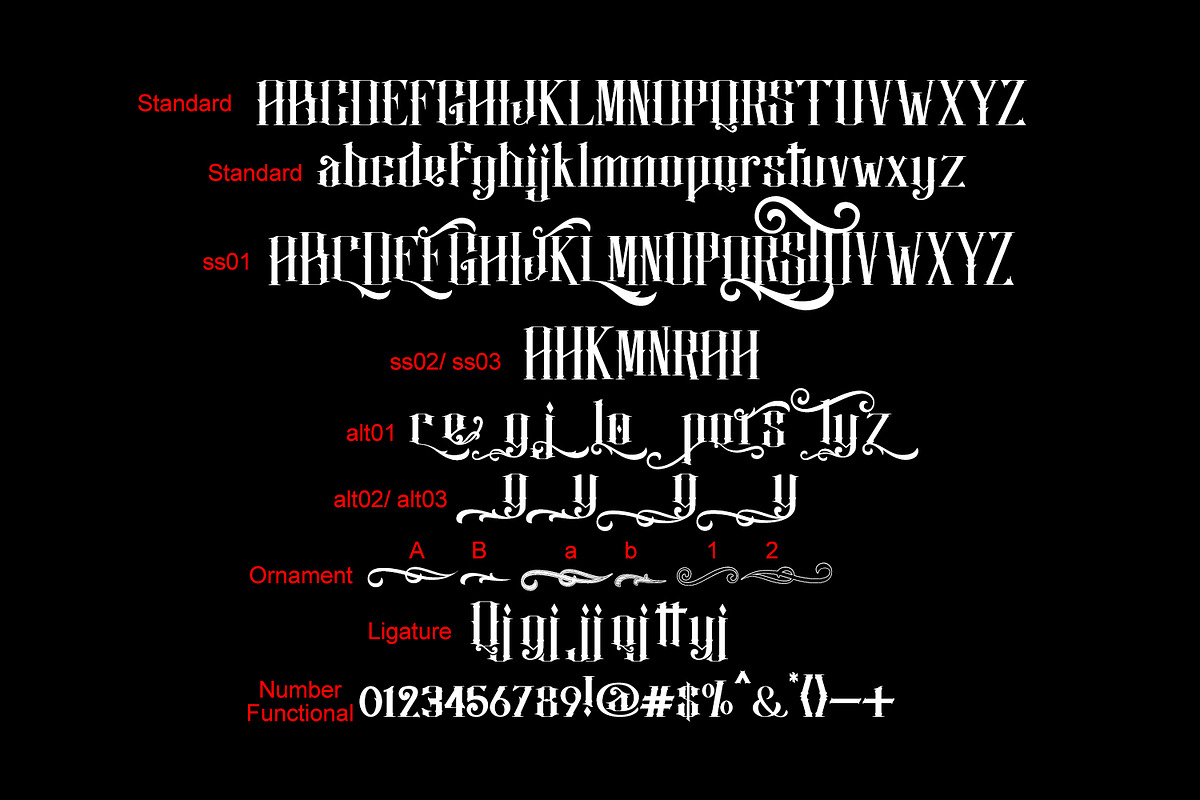Justify I Blackletter Font preview 7
